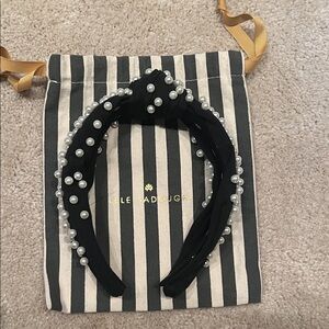 Lele Sadoughi Black Pearl-Embellished Headband